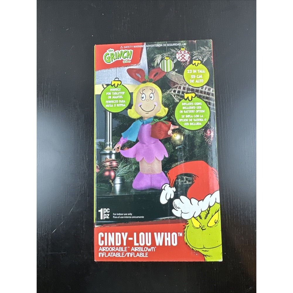 Dr Seuss Cindy Lou Who Christmas Present 22" Airdorable Inflatable Display